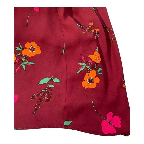 Donna Morgan Women's Bordeaux Electric Pink Multi Floral HighLow Dress size 12 - Picture 9 of 16